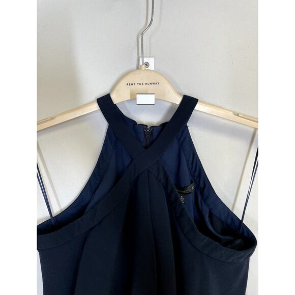 CARMEN MARC VALVO Kayla Cold Shoulder Ruffle Halter Neck Ball Gown Size 6 - Picture 2 of 10